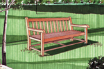 All wood bench with simple style great for backyard or front porch of home