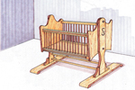 Charming Old-fashioned rocking cradle is easy-to-build and can be handed down through the generations