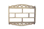 Curio shelf has diamond pattern on the top and bottom for added style