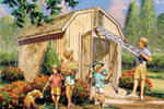 Building Plans Front Image - Rasmussen Yard Barn With Loft  002D-4520 | House Plans and More