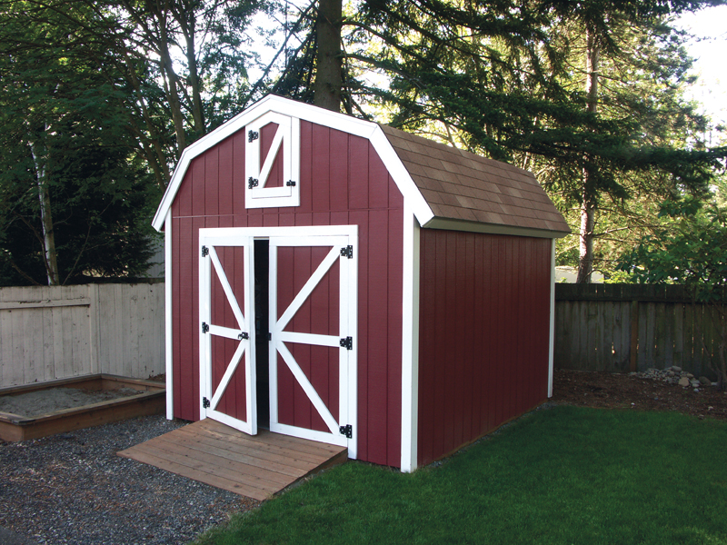 Yard barn with loft storage provides a couintry style charm that works great with a farmhouse style home plan
