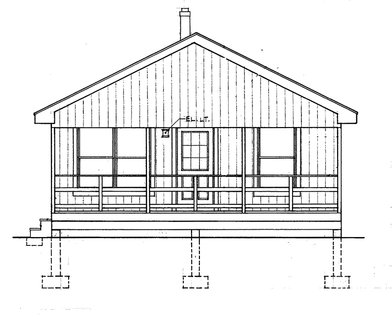 Lake House Plan Front Elevation - Hunters Cove Sports Cabin 002D-7508 | House Plans and More