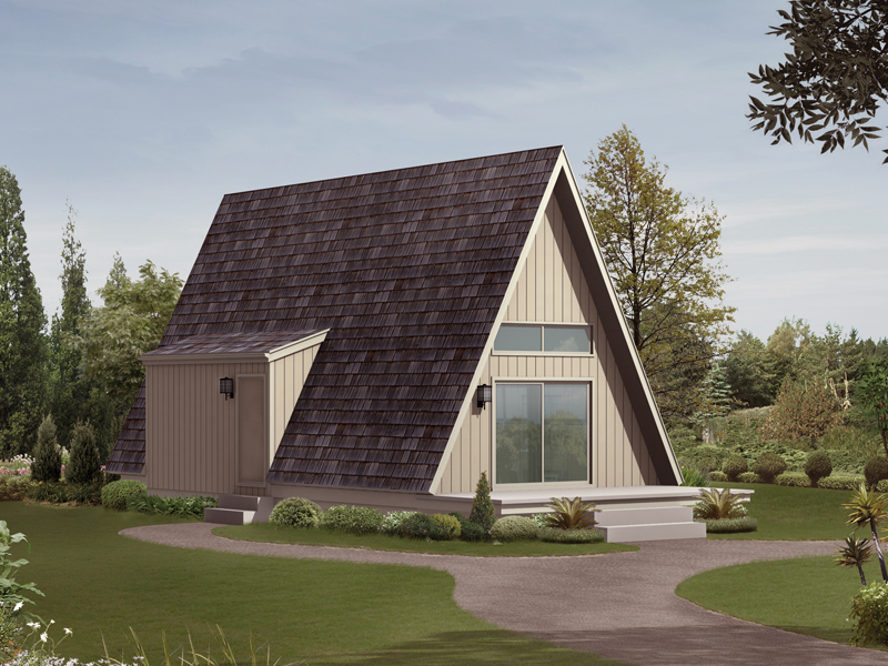 Building Plans Front Image - Gables Ridge A-Frame Cabin Home 002D-7513 | House Plans and More