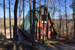 Building Plans Front of Home - Gables Ridge A-Frame Cabin Home 002D-7513 | House Plans and More
