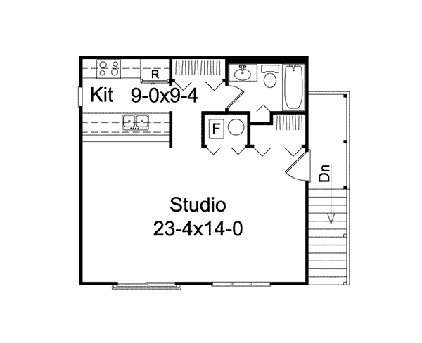 Parker Studio Apartment Garage Plan 002D-7525 | House Plans and More