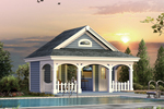 Pool cabana has porch and patio bar for great entertaining steps away from the pool