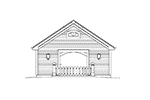 Building Plans Rear Elevation - Summerville Pool Cabana 009D-7524 | House Plans and More