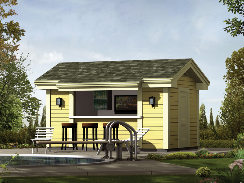 Coolwater Pool Cabana With Bar Plan 009d 7525 House Plans And More