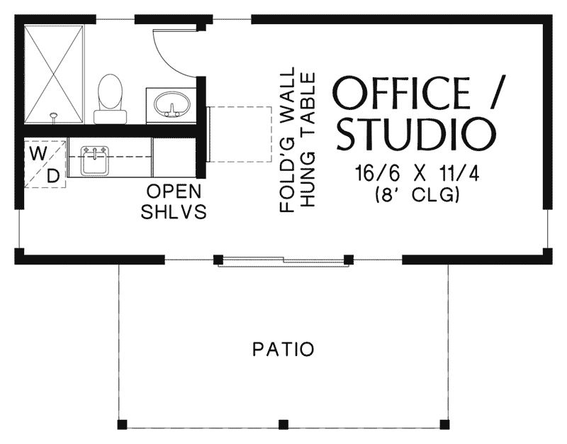 Ranch House Plan First Floor - Hammel Modern Studio Office 011D-0603 | House Plans and More