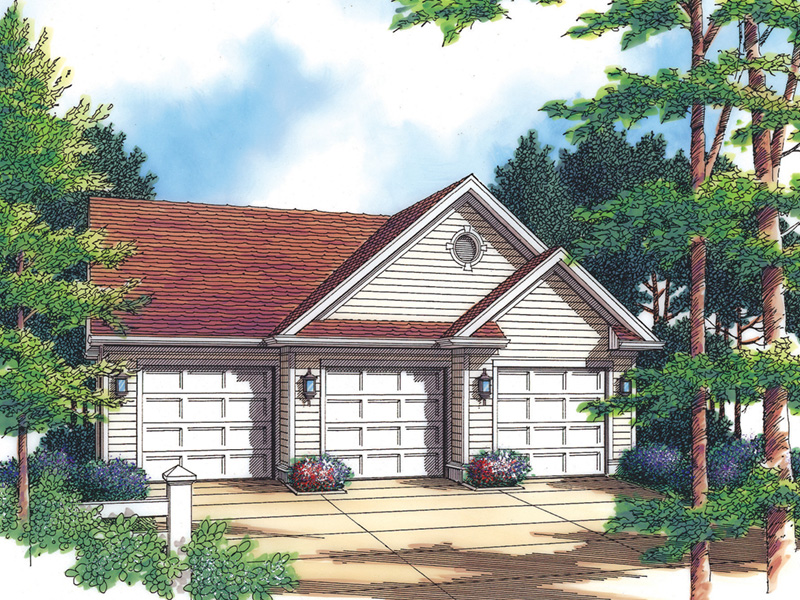 Building Plans Front Image - Lenore Three-Car Garage 012D-6002 | House Plans and More
