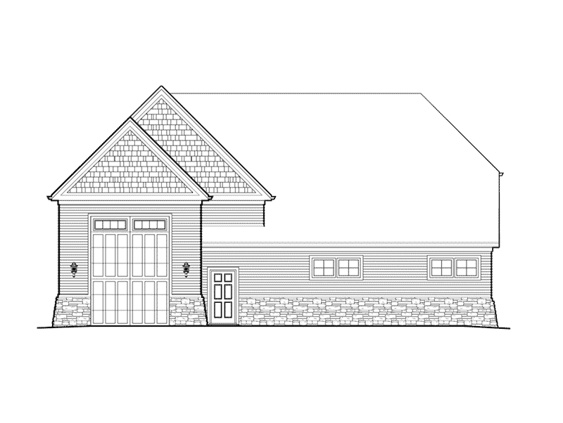 Arts & Crafts House Plan Rear Elevation -  012D-6008 | House Plans and More