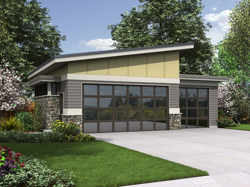 Contemporary House Plan Front of Home - Morley Garage Workshop 012D-6015 | House Plans and More