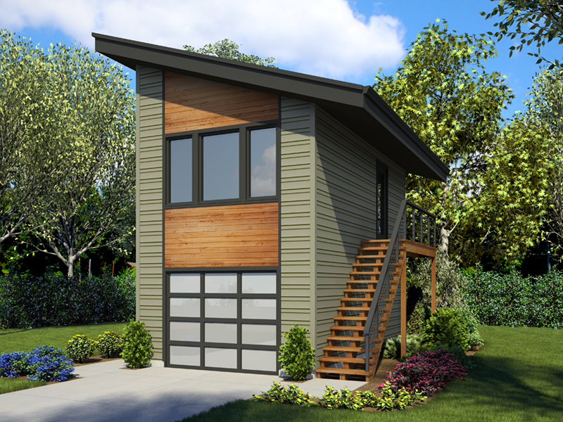 Building Plans Front of Home - Frida Apartment Garage 012D-7506 | House Plans and More