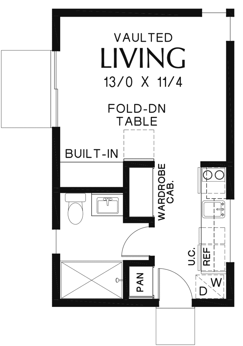 Modern Farmhouse Plan First Floor - Moorpark Modern Studio 012D-7507 | House Plans and More