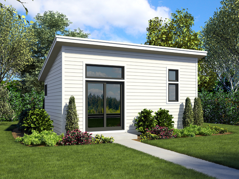 Building Plans Front of Home - Morrow Modern Studio 012D-7508 | House Plans and More