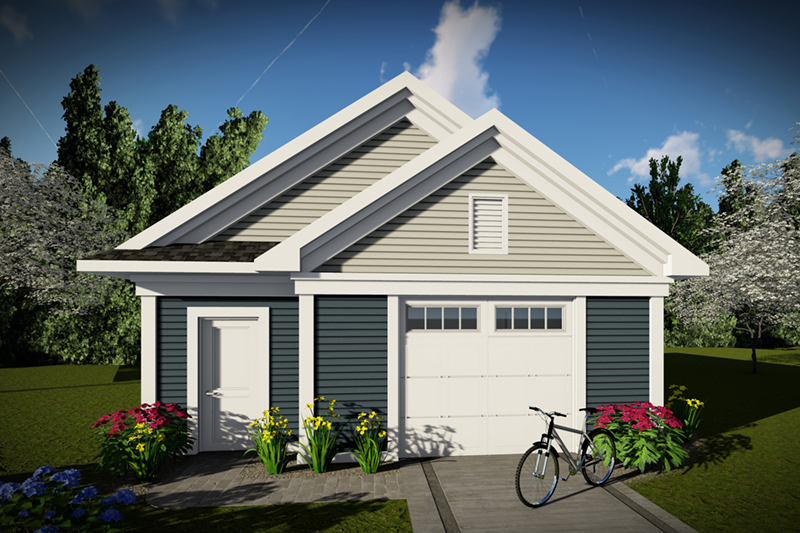 Building Plans Front of Home - Scott 1-Car Garage 051D-0942 | House Plans and More