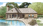 Building Plans Front of Home - Cabana Cove Poolside Structure 055D-1029 | House Plans and More