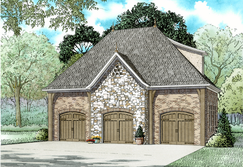 Building Plans Front of Home - LeAnn European Garage 055D-1032 | House Plans and More