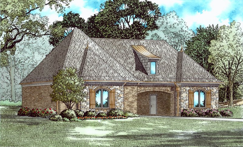 Building Plans Front of Home - Harpers Meadow 3-Car Garage 055D-1035 | House Plans and More