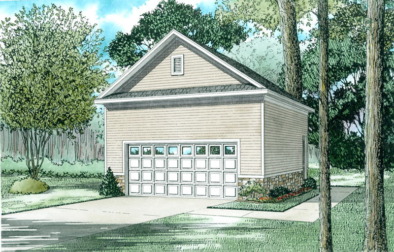 Building Plans Front of Home - Dora Country Garage 055D-1037 | House Plans and More