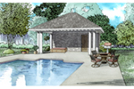 Building Plans Front of Home - Christi Poolhouse 055D-1038 | House Plans and More