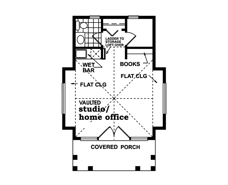 Building Plans First Floor - Banff  Studio Home Office 063D-7501 | House Plans and More