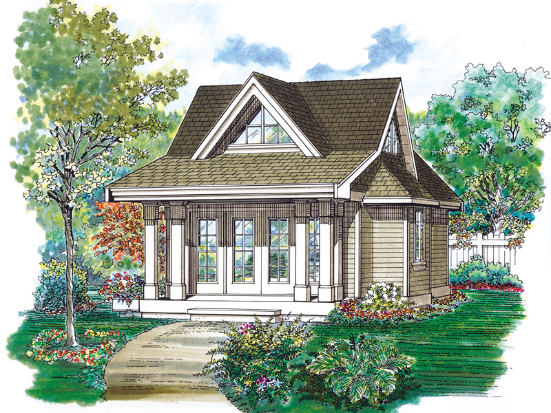 Sleek structure with large windows and French front doors add a modern feel 
