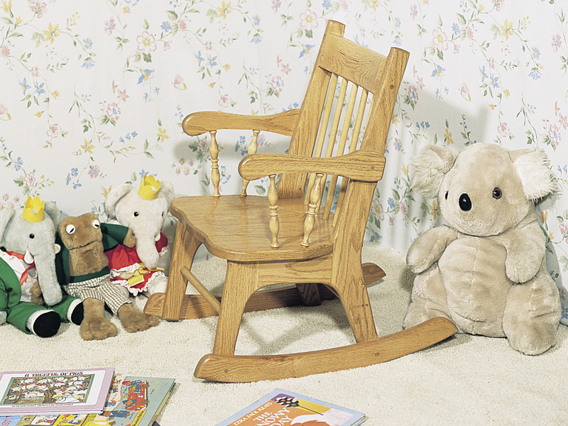 This child's rocker is the perfect size for a small child and can remain in the family for generations