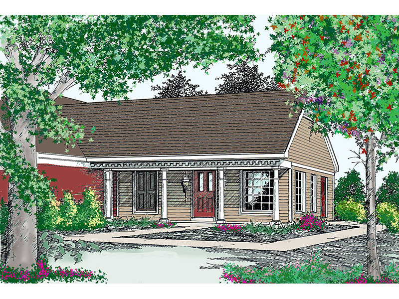 Ranch House Plan Front of Home -  075D-7501 | House Plans and More