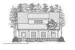 Colonial House Plan Front of House 075D-7507