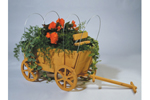 All wood covered wagon planter