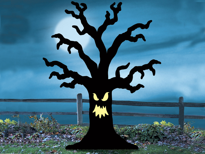 Spooky Tree Nail Art Halloween - wide 2
