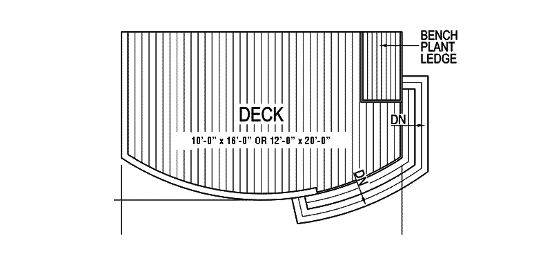 Building Plans First Floor - Adenstein Curved Deck 107D-3002 | House Plans and More