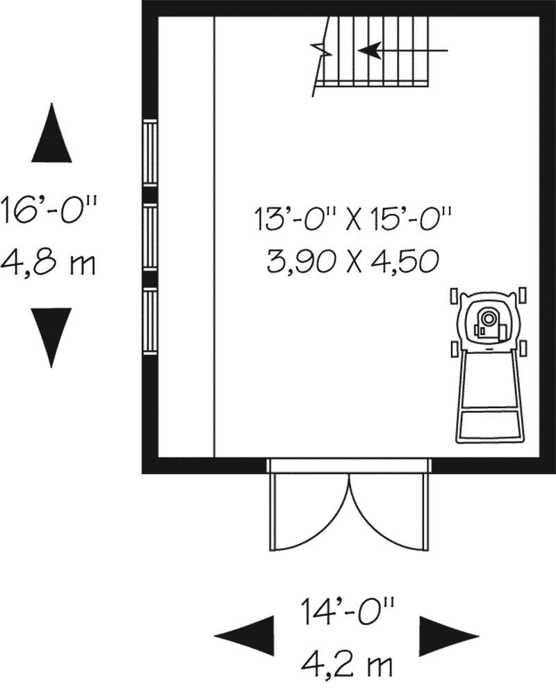 Building Plans First Floor - James Barn Style Shed 113D-4508 | House Plans and More
