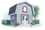 Building Plans Front of Home - James Barn Style Shed 113D-4508 | House Plans and More