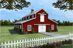 Building Plans Front of Home - Barclay Country Barn Apartment 124D-7504 | House Plans and More