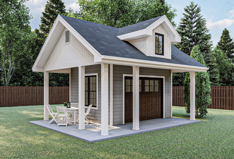 Jennar Shed With Large Porch Plan 125D-4502 | House Plans and More